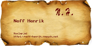 Neff Henrik névjegykártya